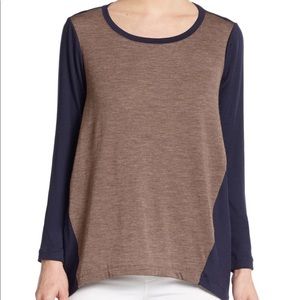 Lafayette 148 New York Stretch Wool Hi-lo Top